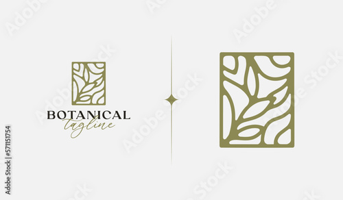 Leaf Flower Tree monoline. Universal creative premium symbol. Vector sign icon logo template. Vector illustration