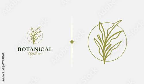 Leaf Flower Tree monoline. Universal creative premium symbol. Vector sign icon logo template. Vector illustration