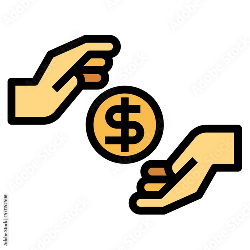 give filled outline icon style