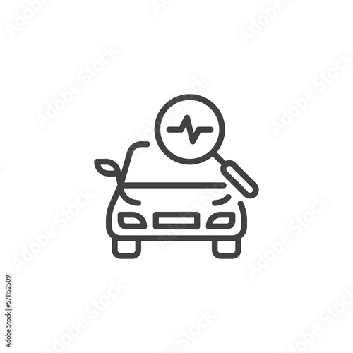 Car diagnostics service line icon