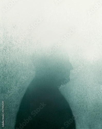 Shadow of disappearing man symbolizing death or dementia photo