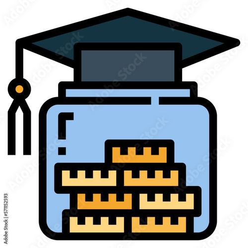 mortarboard filled outline icon style