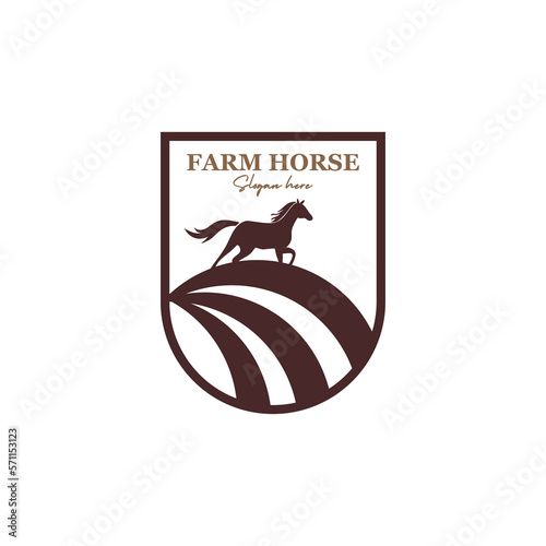 Horse silhouette for vintage retro western country farm farm logo design