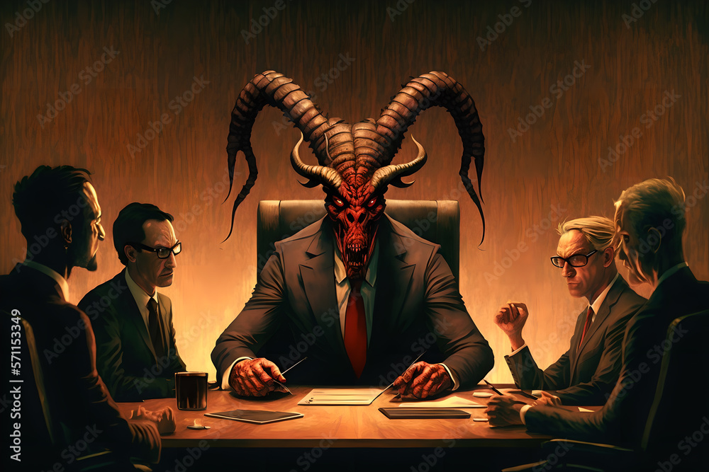 A meeting in the office of the boss who is lucifer, the prince of ...