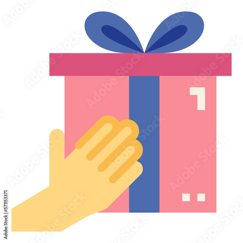 gift box flat icon style