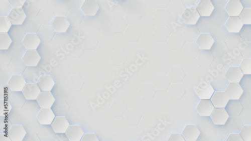 White hexagons abstract geo...