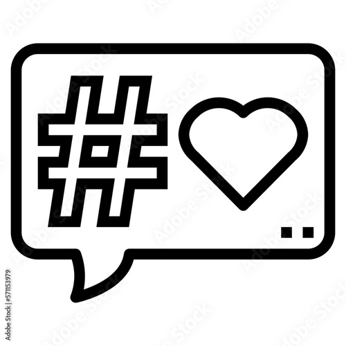 hashtag line icon style