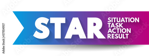 STAR acronym (Situation, Task, Action, Result) format is a technique used by interviewers to gather all the relevant information, concept for presentations and reports