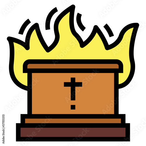 cremation filled outline icon style