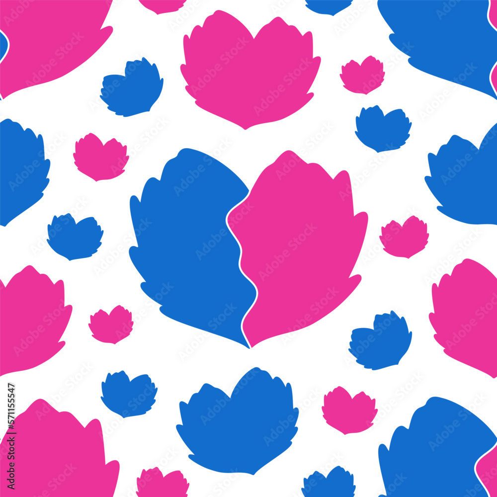 Seamless pattern soft toy broken heart. Blue, pink