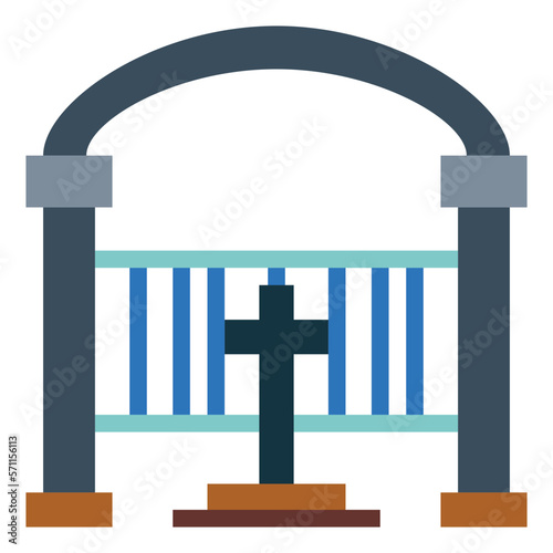 Graveyard flat icon style