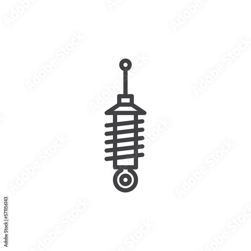 Car damper spring line icon