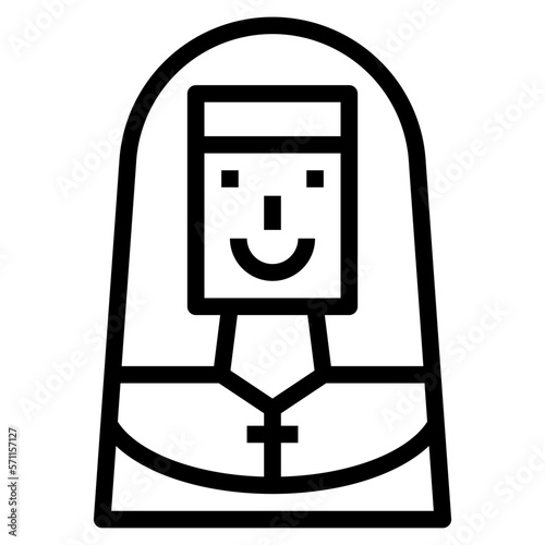 nun line icon style