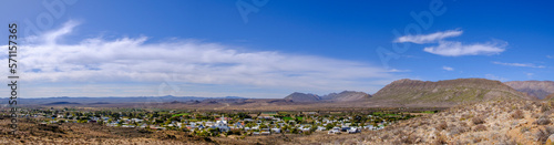 South Africa, Western Cape Province, Prince Albert, Panoramic view of small town Great Karoo photo