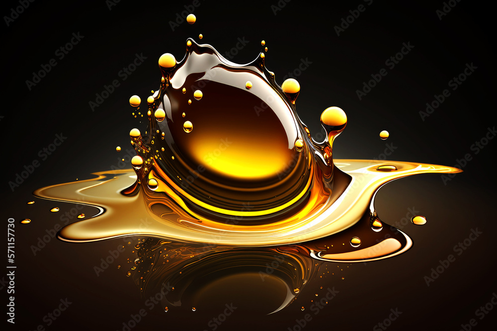 drop of oil, Moisturizing cosmetic oil drop with ripples, ai