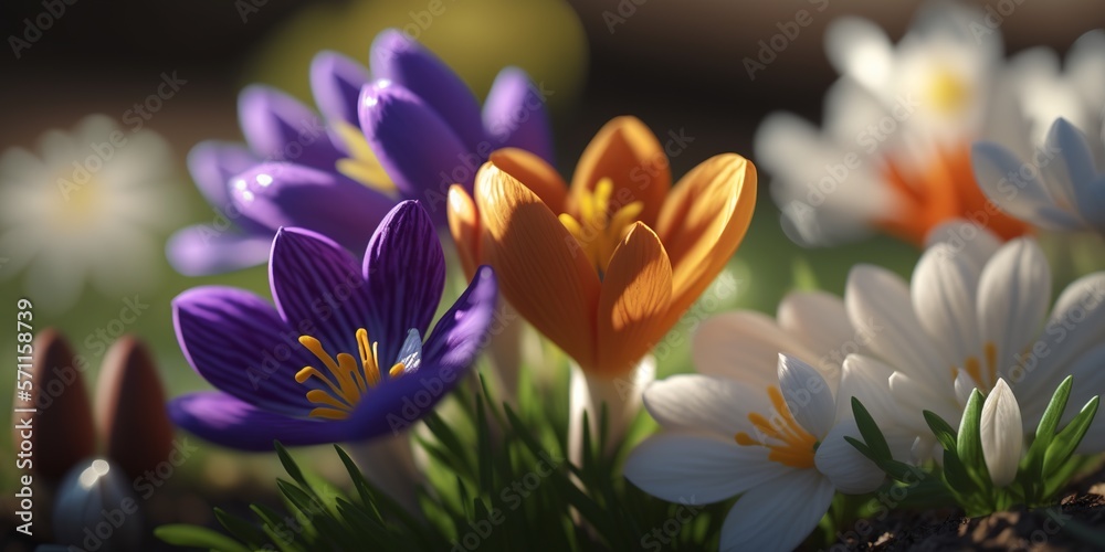 Fototapeta premium Beautiful Flowers background. Created by Generative Ai