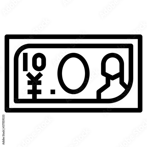 yen line icon style