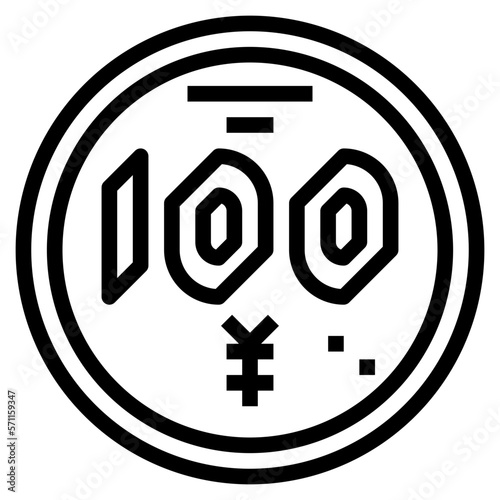 yen line icon style