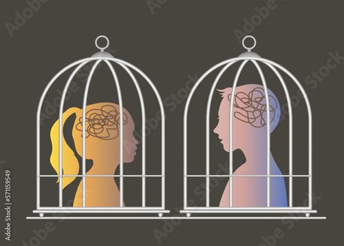 Fixed thinking, refusal to learn something new,
 mental blocking of everything new. Locked in a cage, depressed.