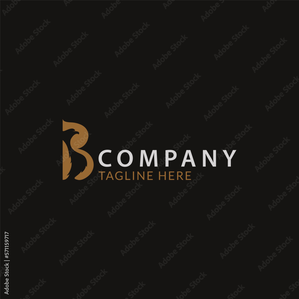 Obraz premium B flying eagle logo design vector illustration