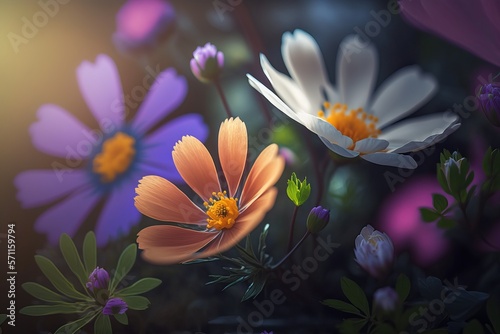 Beautiful Flowers background. Created by Generative Ai