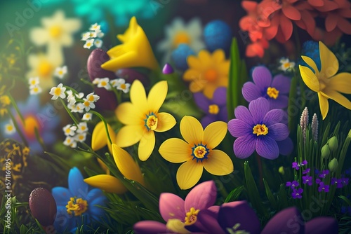 Beautiful Flowers background. Created by Generative Ai