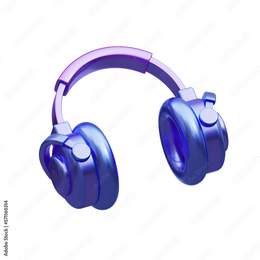 retro futurism headphone 3D Icon retro futurism headphone 3D Icon