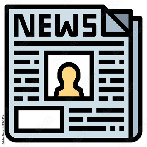 newspaper filled outline icon style