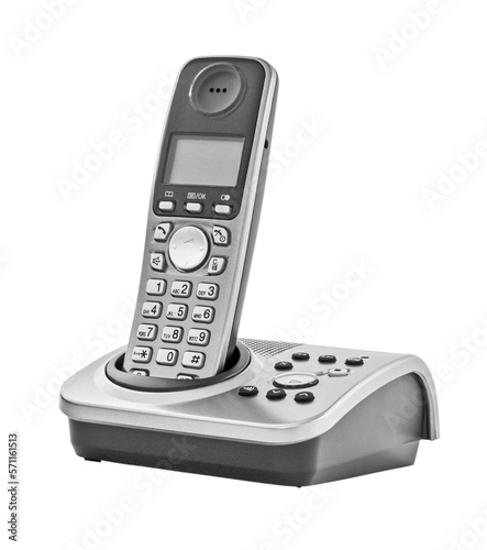 Canvas Print Old digital cordless answering system isolated. png transparent