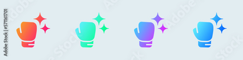 Boxing glove solid icon in gradient colors. Fight signs vector illustration.
