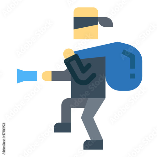 Burglar flat icon style