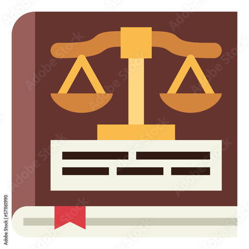 law book flat icon style