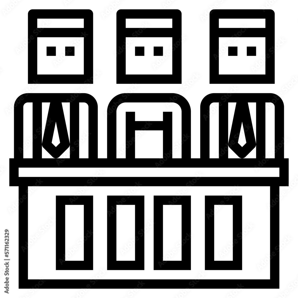 jury line icon style jury line icon style