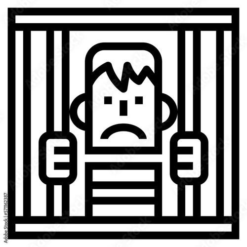 prisoner line icon style