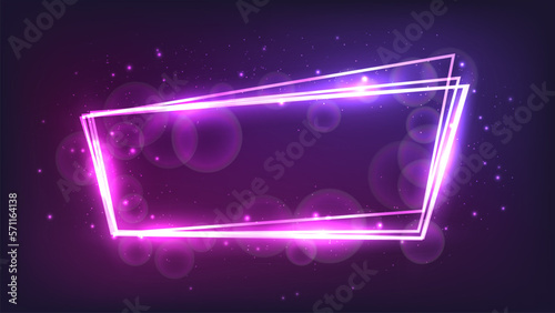 Neon frame with shining effects and sparkles