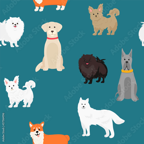 seamless pattern with funny creative dogs. Trendy vector background. Perfect for kids apparel fabric  textile  nursery decoration wrapping paper