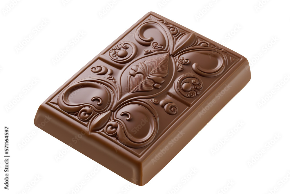 Chocolate bar cut out. Based on Generative AI