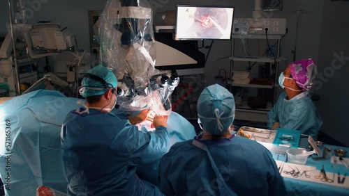 Surgery ear on screen