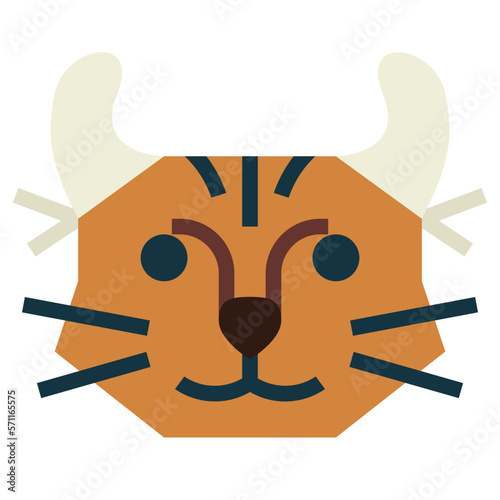 Fotografie Highlander Cat flat icon style