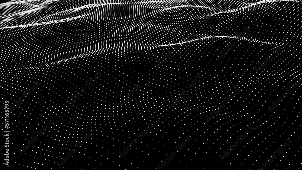 Metaverse Mix Digital flow seamless wave abstract dots stream 4K background loop 