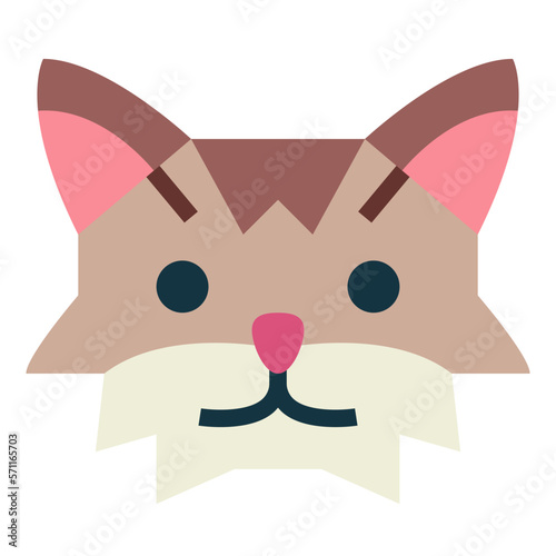 Siberian Cat flat icon style