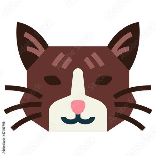 Snowshoe Cat flat icon style
