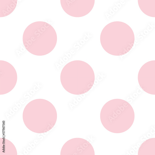 Pink and white seamless polka dot pattern vector