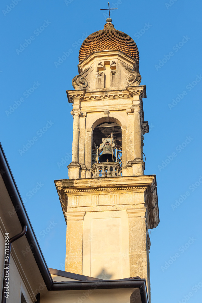 View of bell tower in Verona, Italy