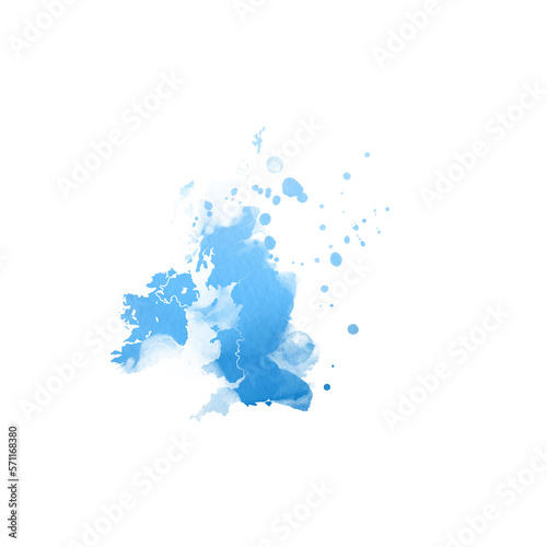 Country map watercolor sublimation background on white background. United Kingdom