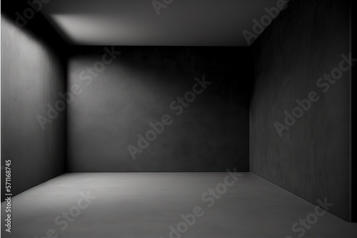 Black, dark and gray abstract cement wall and studio room , interior texture for display products. wall background