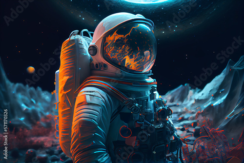 Ein Blick in die Zukunft: Ein Astronaut erkundet neue Welten im Universum - Generative Ai