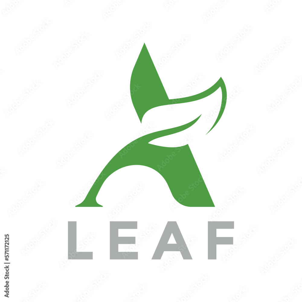 Obraz premium Letter A logo. Leaf logo template.