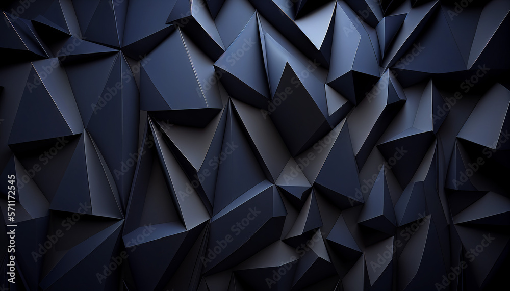 Modern black and dark navy blue abstract 3d background. Generative AI Modern black and dark navy blue abstract 3d background. Generative AI