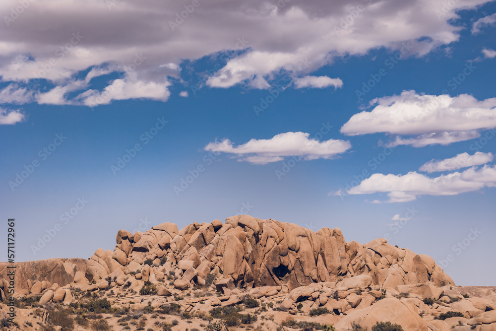 Landscape view of rocky mountain in the desert.